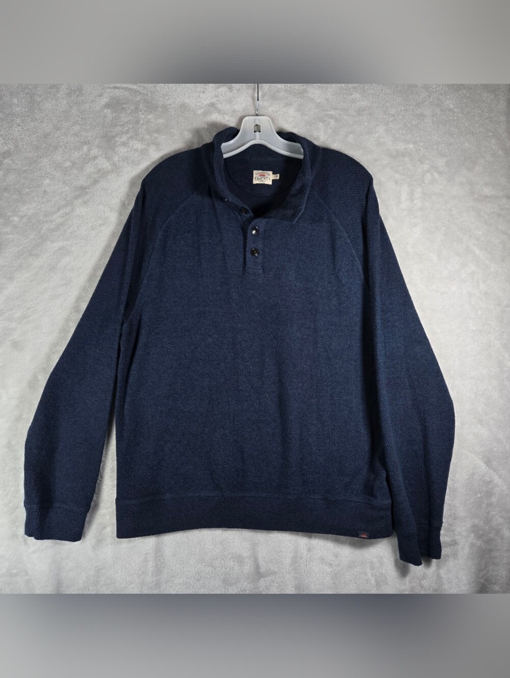 Faherty Legend Sweater Quarter Button Up Mens Size Large L Blue Soft Golf